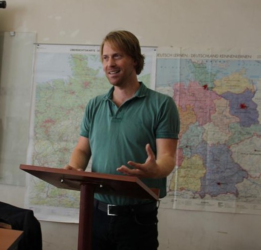 Emile Bellewes teaching in Vanadzor Armenia cropped JPG
